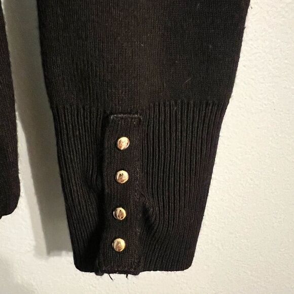 White House Black Market Ribbed Black V-neck Sweater Pullover Sz S - Picture 12 of 14